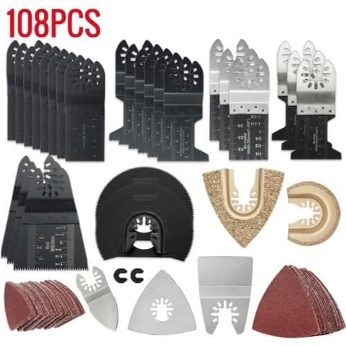 108Pcs Oscillating Multi Tool Saw Blades for Renovator Power Tools As Fein Multimaster Dremel Electric Tools Accessories