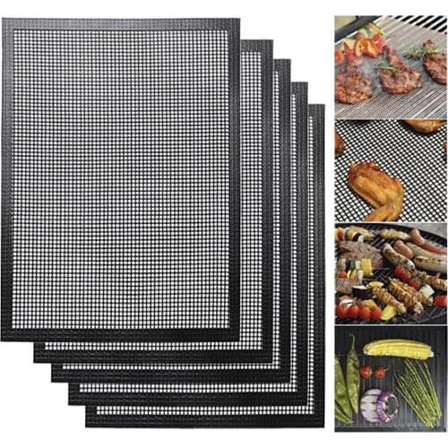 2PCS Reusable Barbecue BBQ Grill Mat Mesh Grill Mat Non-stick Kitchen Cooking Grilling Mat BBQ Liner 40*33cm