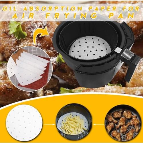 25# 100 Sheets Of Air Fryer Liner Perforation Baking Parchment Oven Oven Steamer Non-stick Steaming Paper 7.5 Inches 8.5 Inches