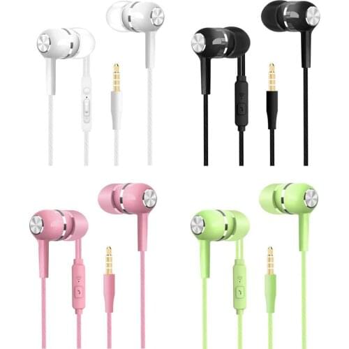 3.5mm Wired Earphone Bass Sports Headsets In-Ear With Mic Earpiece Running Earbud For PC Phone Xiaomi Huawei IPhone Samsung Sony