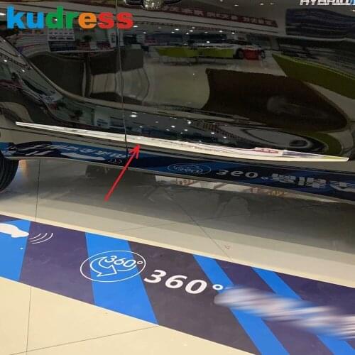 Side Door Body Trim For Toyota Highlander Hybrid 2021 2022 ABS Chrome Door Decoration Molding Strips Stickers Car Styling 4pcs