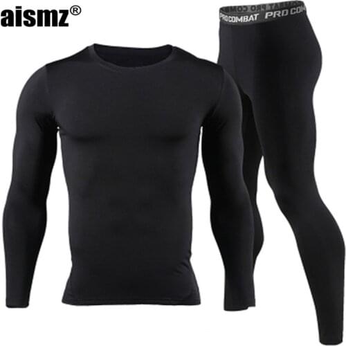 Aismz Men Long Johns Winter Thermal Underwear Sets Quick Dry Anti-microbial Mens Stretch Warm Thermo Underwear Spring
