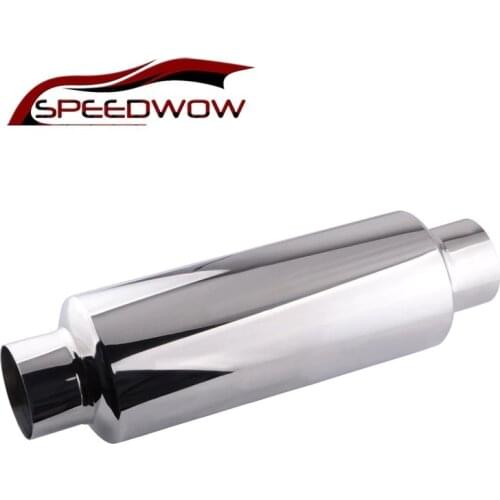 SPEEDWOW Auto accessories Exhaust Muffler 2.5" Inlet To 2.5" Outlet Stainless Steel Exhaust Tip Pipe Tube Car Resonator