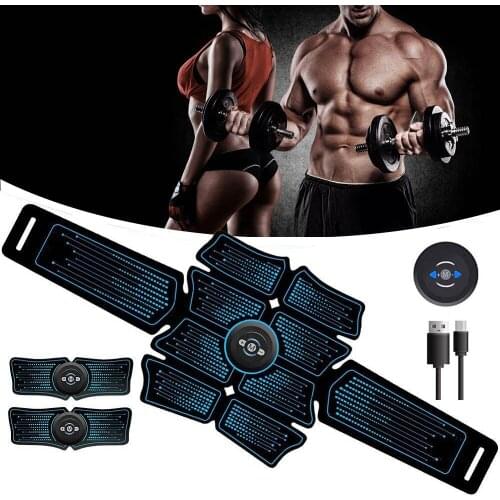 Gym Trainer Wireless Abdominal Muscle Stimulator EMS Smart Fitness Training Electric Massager Body Slimming Belt USB Recharge