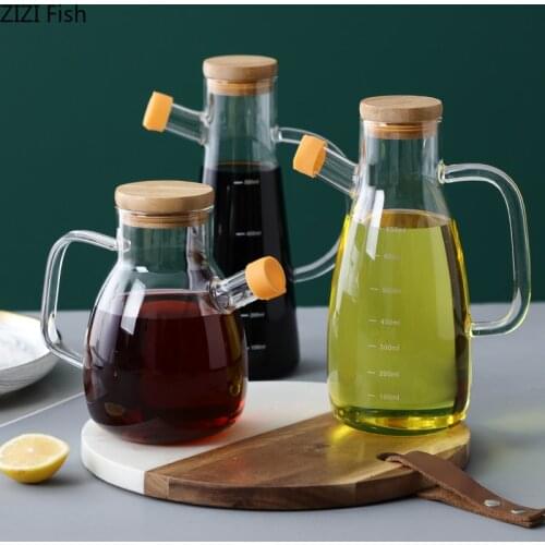 Cooking Seasoning Oil Bottle Sauce Bottle Glass Storage Bottles for Oil and Vinegar Creative Oil Dispenser for Kitchen Accessory