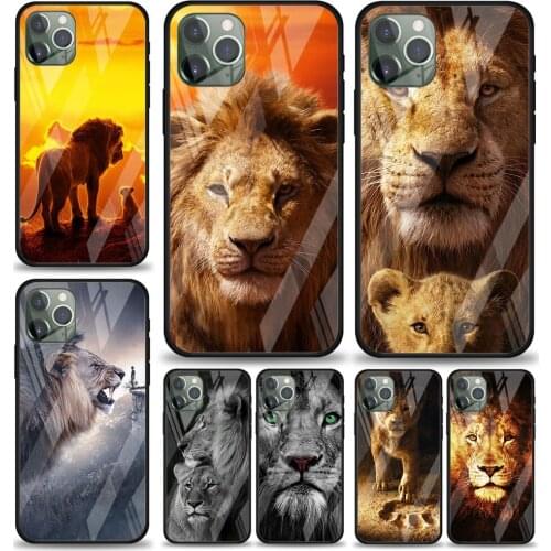 The Lion kingdom animal for Apple iPhone 12 Pro Max Mini 11 Pro XS Max X XR 6S 6 7 8 Plus Luxury Tempered Glass Phone Case