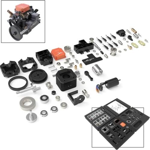 Toyan DIY Four-Stroke Methanol Desktop Engine For 1:10 1:12 1:14 Model Car Ship RC Airplane Model Educational Toy For Kid Adult