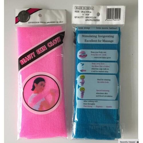 By DHL 100pcs/lot Nylon Japanese Exfoliating Beauty Skin Bath Shower Wash Cloth Towel Back Scrub