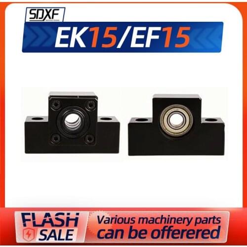 EK15 EF15 Ball Screw End Support Set Fixed Side EK15 and 1 pc Floated Side EF15 for SFU2005 2004 2010 2020 Ball Screw CNC parts