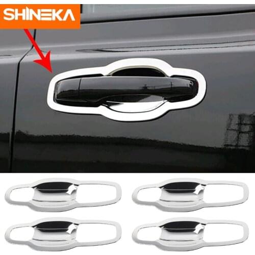 SHINEKA Chromium Styling For Jeep Grand Cherokee 2011-2016 Exterior Door Bowls Trim Stickers 8pcs For Grand Cherokee Accessories