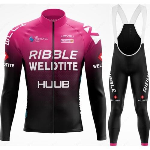 HUUB Purple 2021 Team Cycling Jersey Ribble Weldtite Bicycle Set Road Bike Shirt Suit MTB Maillot Ropa Ciclismo Cycling Clothing