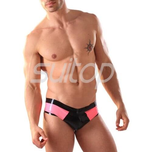 Suitop Lattex underwear rubber fetish shorts for men 's briefs