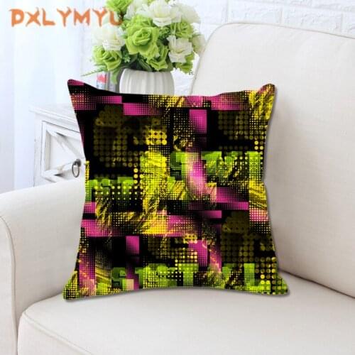 Colorful Geometric Pattern 45*45CM Velvet Cushion Cover Polyester Decorative Home Sofa Car Throw PillowCover Home Decor