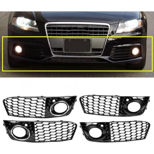 Fog Light Cover Lamp Frame Mesh Grille Fit for Audi A4 B8 2009 2010 2011 car accessories