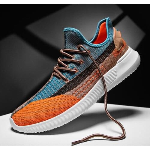 Big Size Summer Lightweight Sport Shoes Men Brands Cheap Man Sports Shoes Sport Boys Running Shoes Man Blue Orange Flat GMB-1397