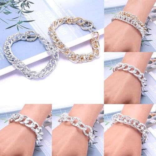 High Quality Mens Cuban Chain Aluminum Bracelet Sexy Hollow Fashion Bracelet Popular Jewelry 20CM Full Length Retro Jewelry