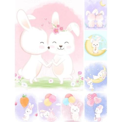 Cute Animals Balloon Rabbits 5D Diy Full Square and Round Diamond Painting Embroidery Cross Stitch Kits Wall Art Home Decor