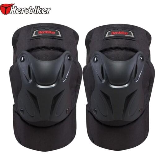 HEROBIKER Black Motorcycle Motocross Kneepads Bike Bicycle Pads Racing ATV Knee Pads Protective Guards Armor Gear Free Shipping