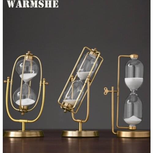 European Retro Sand Timer 360° Rotating Hourglass 30/60min Large Metal Sand Clock for Wedding Office Home Decor Vintage Timer