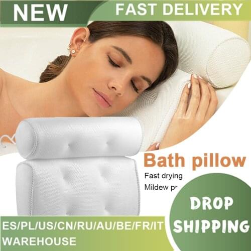 Bathroom Sucker Pillow Spa Pillow 3d Mesh Bath Pillow Suitable for All Bathtubs and Family Spas