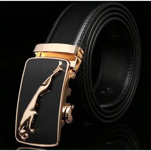 Fashion Mens Belt Male Jeans Luxury Brand Genuine Leather Trouser Waist Belts Male Designer Automatic Buckle Gift for Men Black