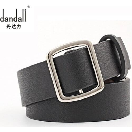 Belts For Women Newest Square Buckle Belts Wild Without Pin Metal Buckle Women Strap Elegant Female Belt Female Leisure Jeans