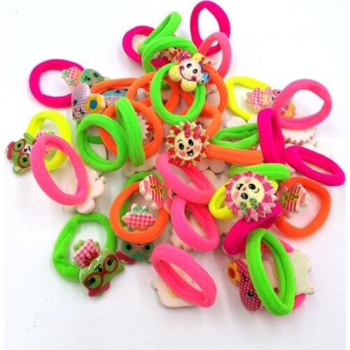 6PCS/lot peppa hair ties rubber band cartoon hair gum scrunchy silicone hair clip hairpin hair accessories for girl kid hairband