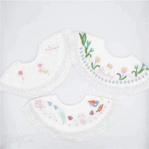 New baby cotton bib fake collar style baby cotton princess saliva towel palace wind bib