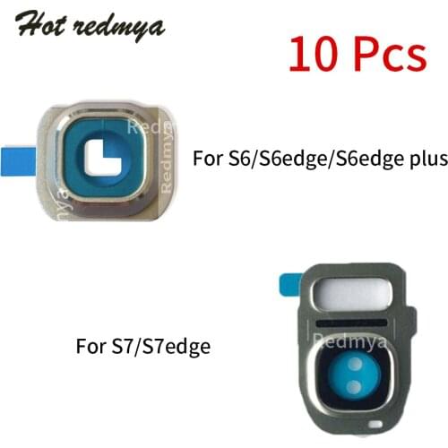 10pcs Back Rear Camera Glass Lens For Samsung Galaxy S6 Edge Plus Ring Cover For Samsung S7 Edge Camera Lens Cover Replacement