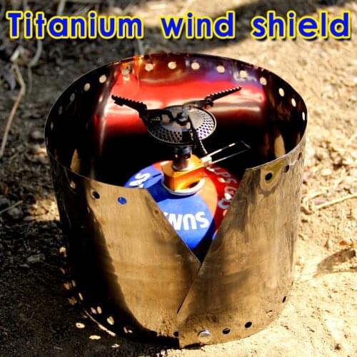 Tiartisan Newest Titanium Wind Shield Screen 15cm/19cm Folding Outdoor Camping Stove Windscreen for Gas stove Mini alcohol stove