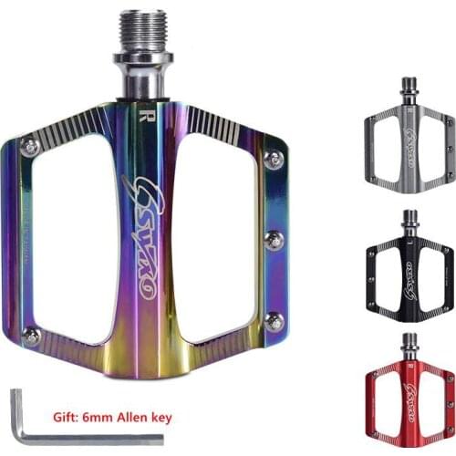 Bicycle Parts Accessories SWTXO Flat Mountain Pedal Aluminum Alloy DU Sealed Bearing Mountain Road Bike Pedal BMX