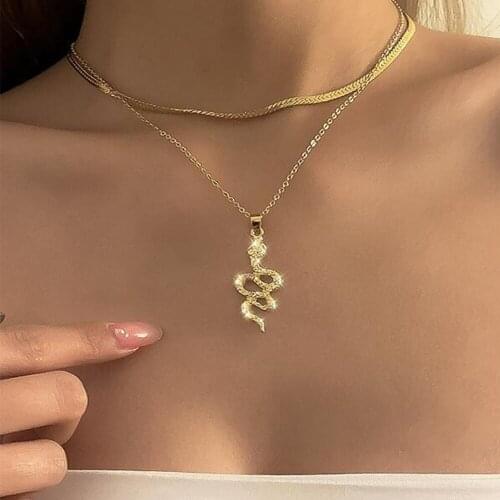 Vintage Punk Multi-layer Snake Coins Pendant Necklace For Women Popular Jewelry Necklace Wholesale Dropshipping