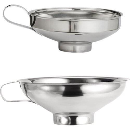 Stainless Steel Funnel, Cone-Shaped Wine Oil Leak, Salad Dressing Jam Wide Mouth Funnel, Filterable