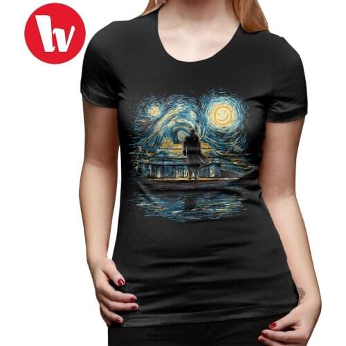 Moriarty T-Shirt Starry Fall Sherlock T Shirt Navy O Neck Women tshirt Cotton Short-Sleeve Graphic XL Ladies Tee Shirt