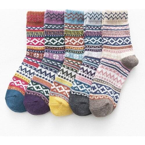ZTOET High Quality Autumn Winter Women Wool Socks Warm New Comfortable Ladies Socks 5Pairs/Lot