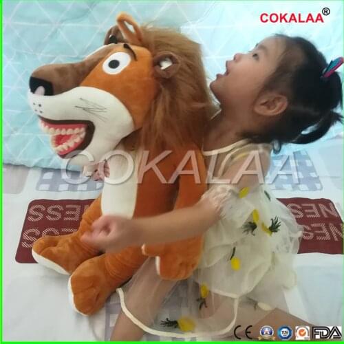 1 pcs Early education brushing teeth doll Dental Clinic gift animals pillow Lovely teeth tooth model Lion doll