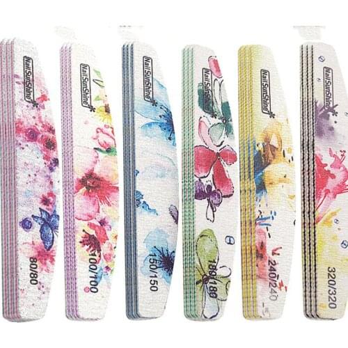 10pcs Nailsunshine Half-Month Printing Sandpaper Nail File Grinding Rub Repair Real Nail Grinding Special Frustration Polishing
