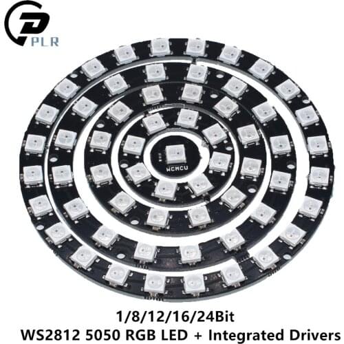 10pcs RGB LED Ring 1Bit 8Bit 12Bit 16Bit 24Bit WS2812 5050 RGB LED + Integrated Drivers