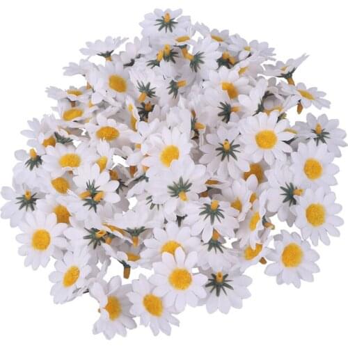 100pcs Lifelike Artificial Plastic Sunflower Heads Home Party Wedding Decorations Photo Booth Props Artificial Flowers Craft