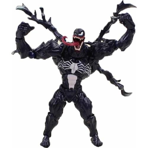 18cm Revoltech Spiderman Action Figure Venom The Black Spider Man Joint Movable Model Toy