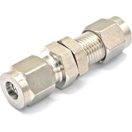 304 Stainless steel Fit 1/4" OD Tube Bulkhead Adapter Connector Compression fitting For Tubing