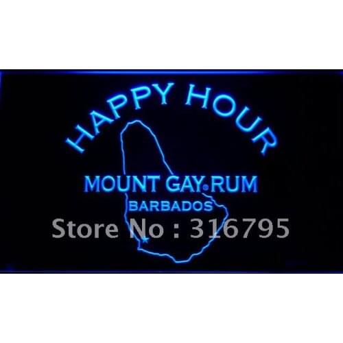 648 Mount Gay Rum Barbados Happy Hour LED Neon Light Signs with On/Off Switch 20+ Colors 5 Sizes to choose