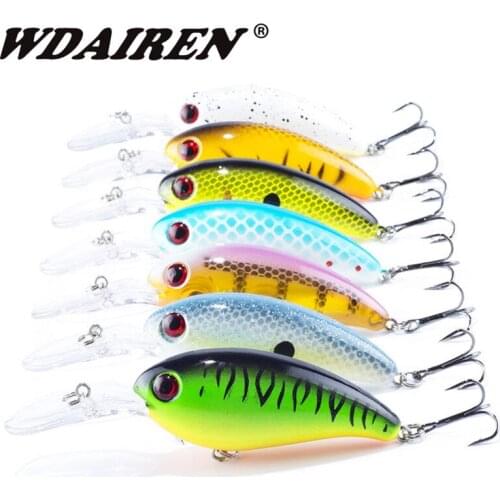 7pcs/Lot Mixed Colors Fishing Lure Set 10cm 14g Minnow Baits Kit Wobbler Crankbaits Treble Hooks Fishing Tackle Hard Bait