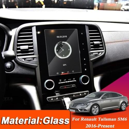 Car Styling Dashboard GPS Navigation Screen Glass Protective Film Sticker For Renault Talismam SM6 Control of LCD Screen