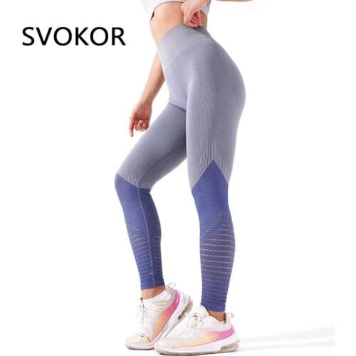 SVOKOR Seamless Workout Women Sport Leggings Hollow Out Sexy Fitness Legging High Waist Femme Activewear Gym Clothing Push Up