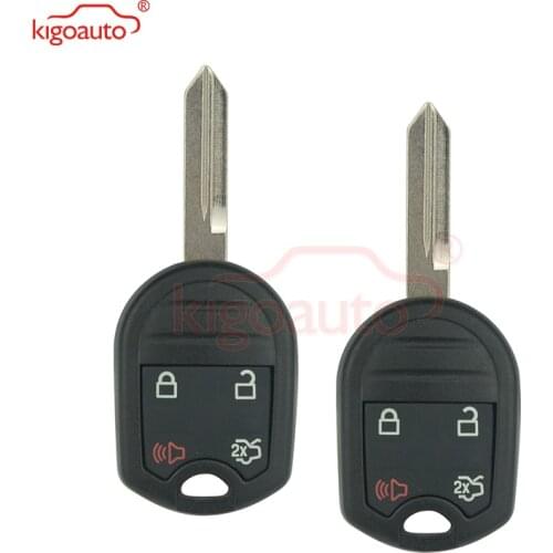Kigoauto 2pcs 4 button FO38 blade 164-R8073 for Ford Edge Escape Fusion Mustang 2007 2008 2009 2010 2011 Remote key shell case