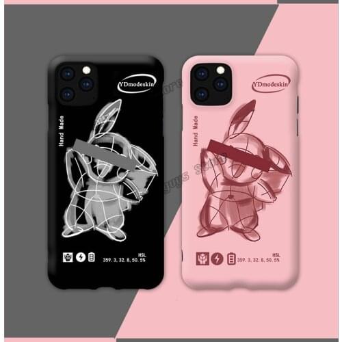 Pokemon Cases for IPhone11 X XR Xs Max 7plus 8plus 7 11promax Creative Design Print Pink Pikachu TPU Anti-fall Mobile Phone Case