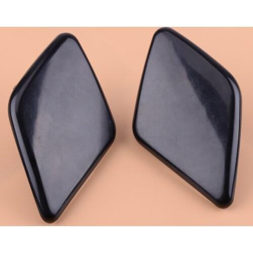 CITALL 1Pair Black Front Bumper Headlight Washer Cover Cap Trim Fit for VOLVO XC90 2007 2008 2009 2010 2011 2012 2013 2014