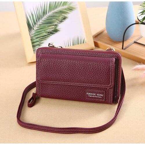 Ladies Long Wallets Women Shoulder Bags Messenger Bag Coin Purse for Female Leather Crossbody Wallet Handbags bolsas femininas