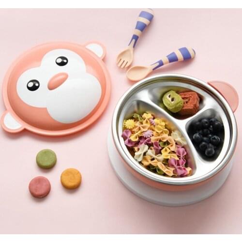 Children Tableware Detachable Structure Anti-scald Portable Baby Training Dining Tableware for Outing baby feeding
